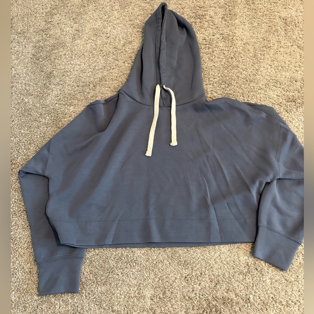 TJMAXX cropped extreme soft hoodie- M- grey/blue
